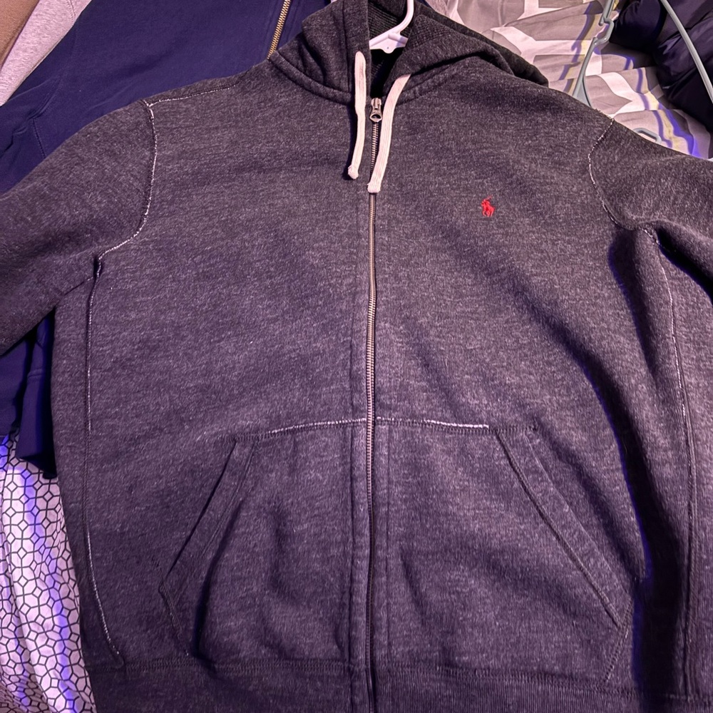 Polo Ralph Lauren Gray Hoodie with Red Logo